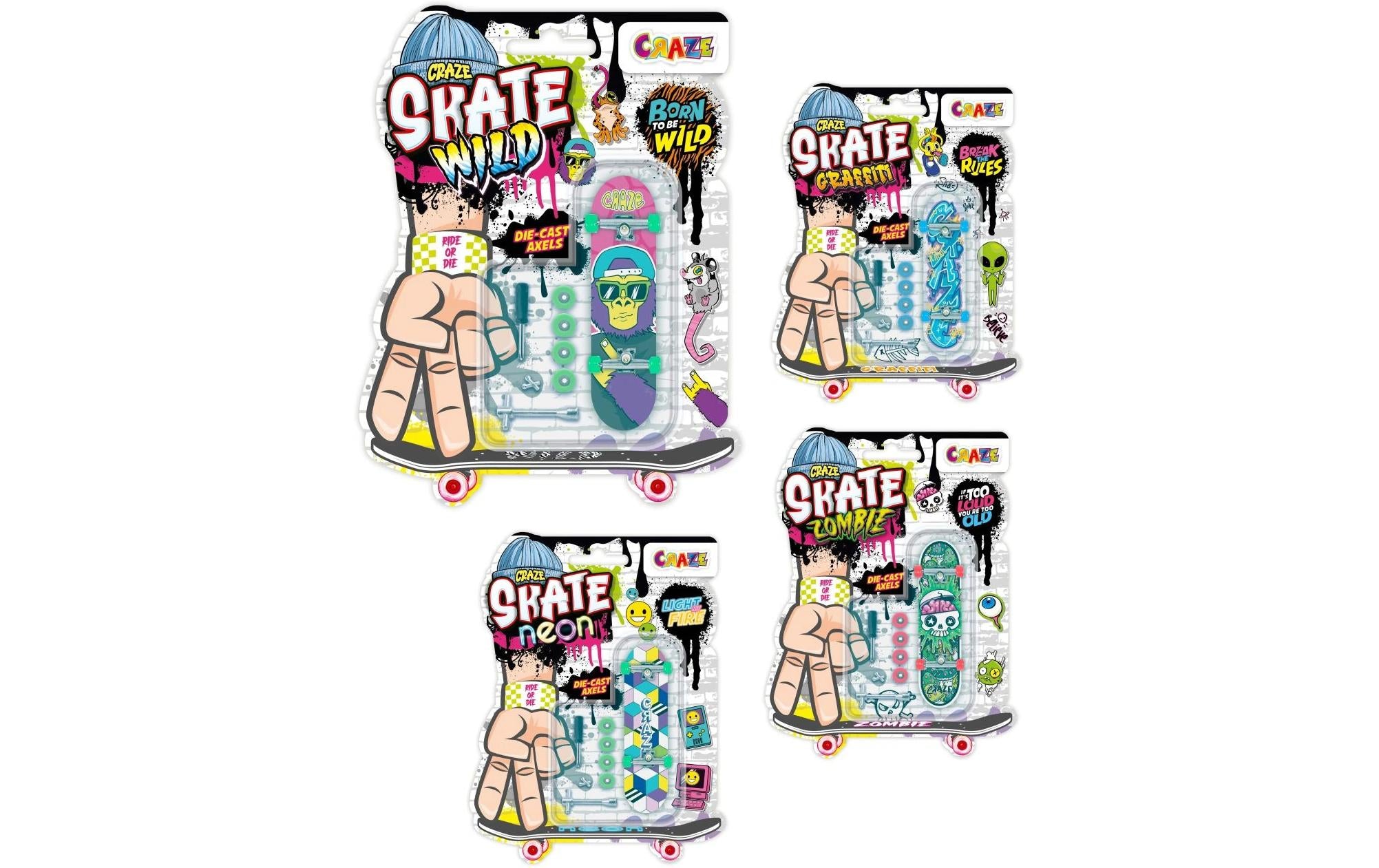 Craze Finger-Skateboard Single Mix Assortiert
