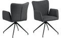 AC Design Stuhl Laura Dunkelgrau/Schwarz, 2 Stück