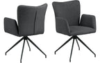 AC Design Esszimmerstuhl Laura 2 Stück Dunkelgrau/Schwarz