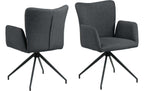 AC Design Esszimmerstuhl Laura 2 Stück Dunkelgrau/Schwarz