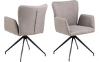 AC Design Esszimmerstuhl Laura 2 Stück Hellgrau/Schwarz/Grau