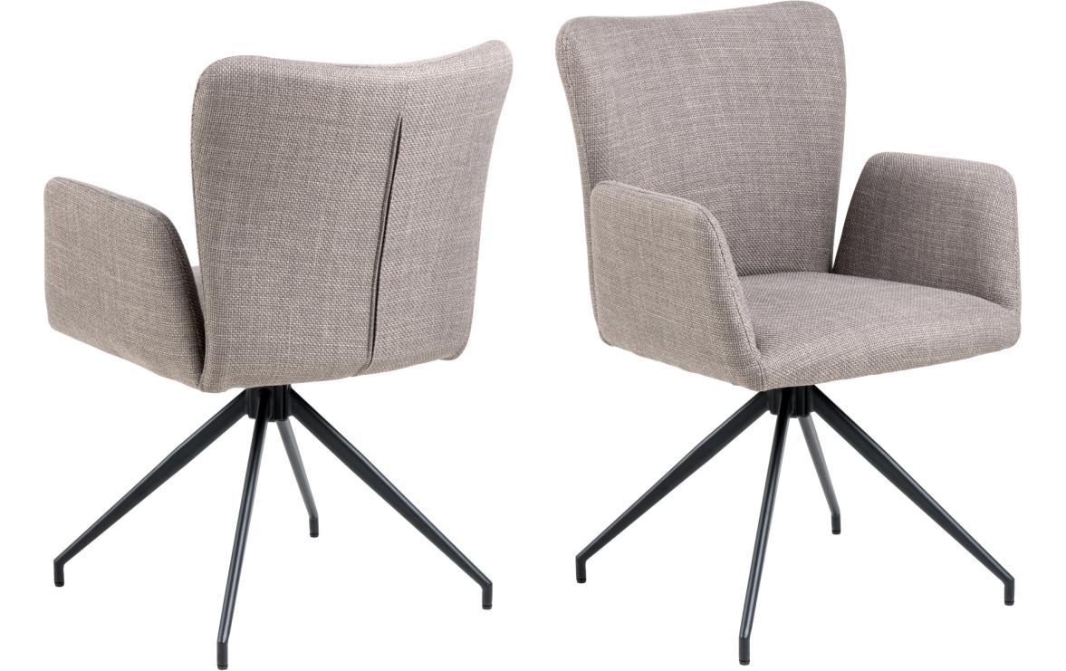 AC Design Stuhl Laura Hellgrau/Schwarz, 2 Stück