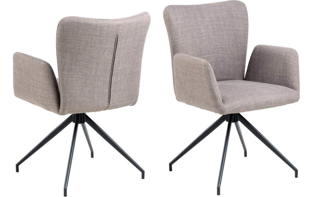 AC Design Esszimmerstuhl Laura 2 Stück Hellgrau/Schwarz/Grau