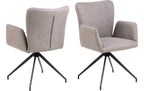 AC Design Esszimmerstuhl Laura 2 Stück Hellgrau/Schwarz/Grau