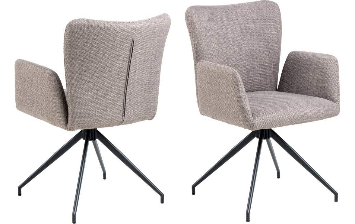 AC Design Esszimmerstuhl Laura 2 Stück Hellgrau/Schwarz/Grau