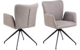 AC Design Esszimmerstuhl Laura 2 Stück Light Grey/Schwarz