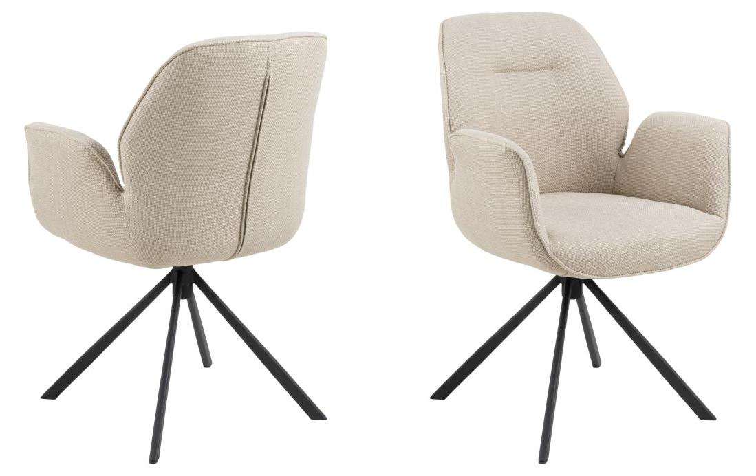 AC Design Esszimmerstuhl Aura Basel 1 Stück Schwarz/Beige