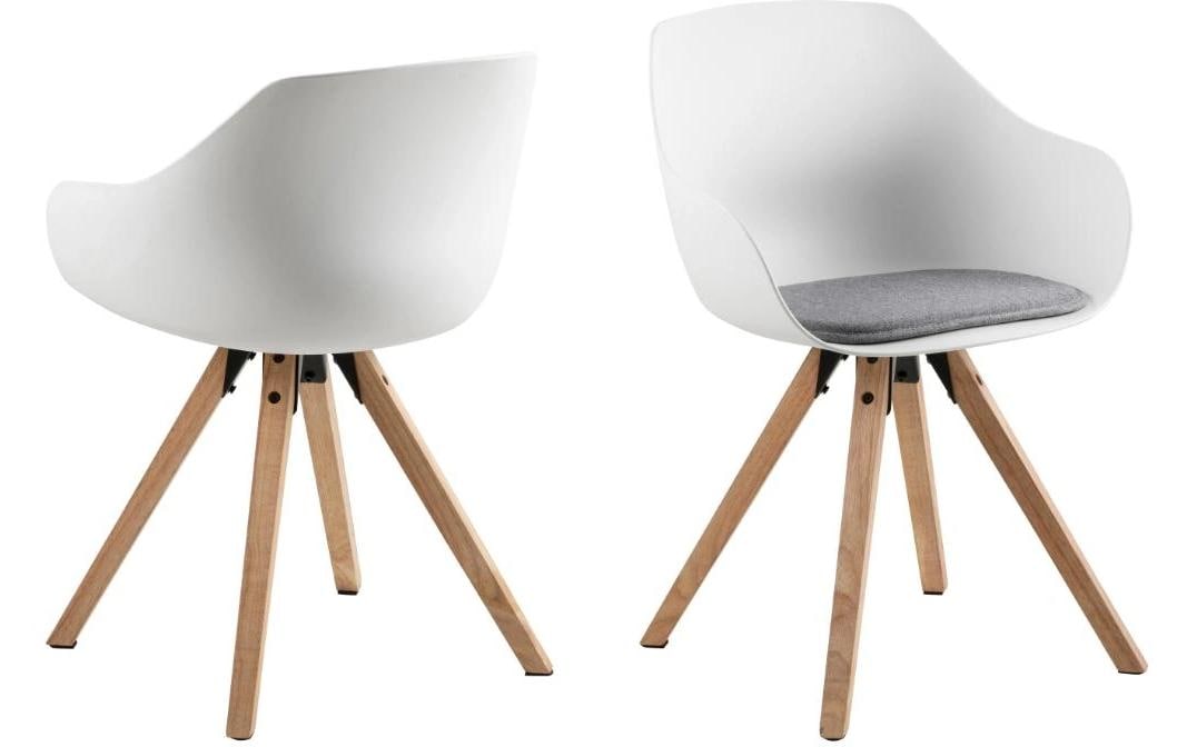 AC Design Stuhl Tina Hellgrau/Braun, 2 Stück