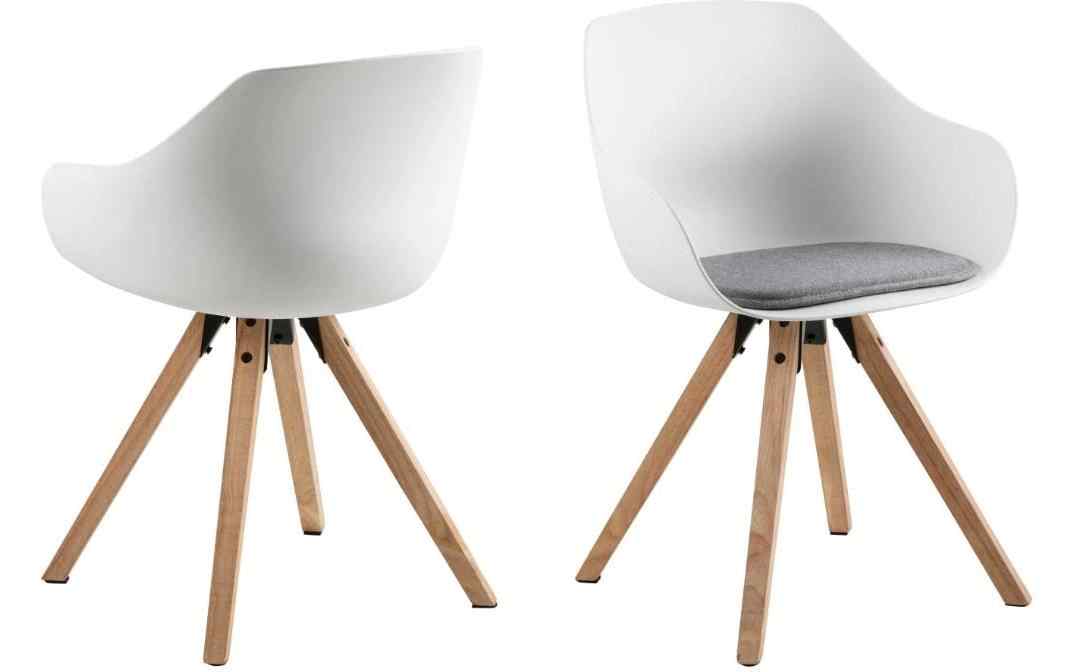 AC Design Esszimmerstuhl Tina 2 Stück Hellgrau/Braun/Grau