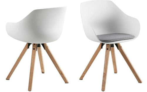 AC Design Esszimmerstuhl Tina 2 Stück Hellgrau/Braun/Grau