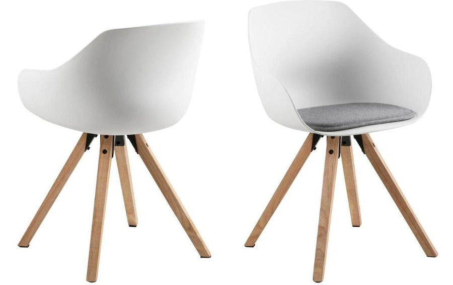 AC Design Esszimmerstuhl Tina 2 Stück Hellgrau/Braun/Grau
