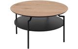 AC Design Couchtisch Goldington Braun/Schwarz, Ø80x45 cm