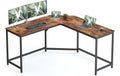 VASAGLE Tisch L-förmig Vintagebraun 140 x 140 cm