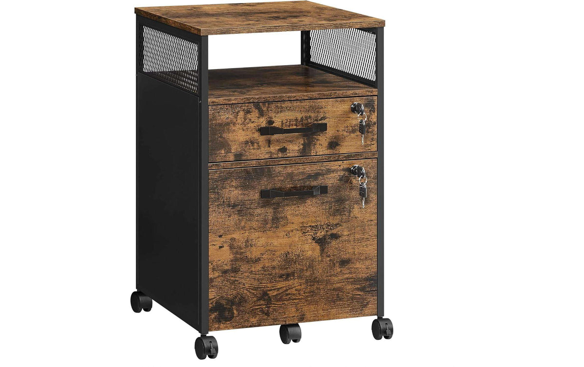 VASAGLE Multifunktionswagen 42 x 44 x 67.4 cm, Braun/Schwarz