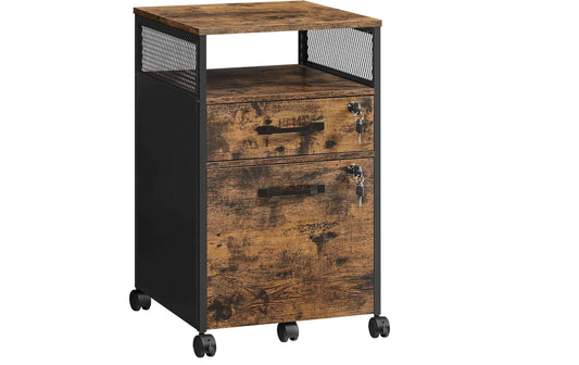VASAGLE Multifunktionswagen 42 x 44 x 67.4 cm, Braun/Schwarz