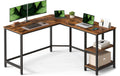 VASAGLE Tisch in L-Form 138 x 138 cm Braun
