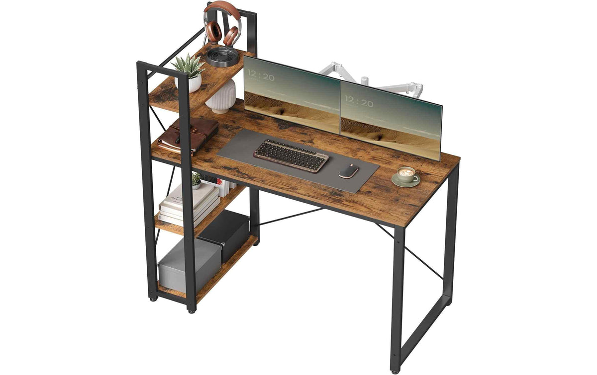 VASAGLE Tisch mit Platte Braun/Schwarz 120 x 60 cm