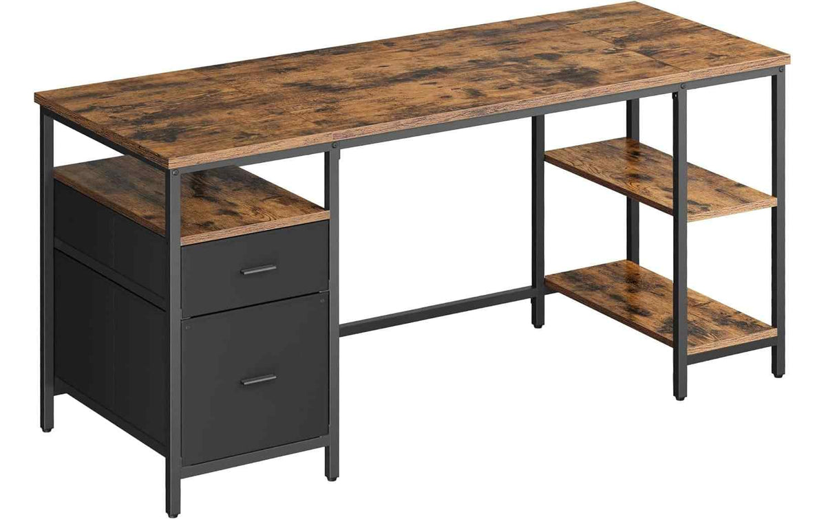 VASAGLE Tisch mit Platte Braun/Schwarz 160 x 60 cm