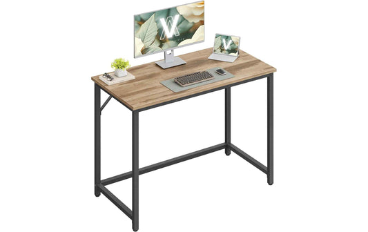 VASAGLE Tisch 100 x 50 x 76 cm Camelbraun/Schwarz