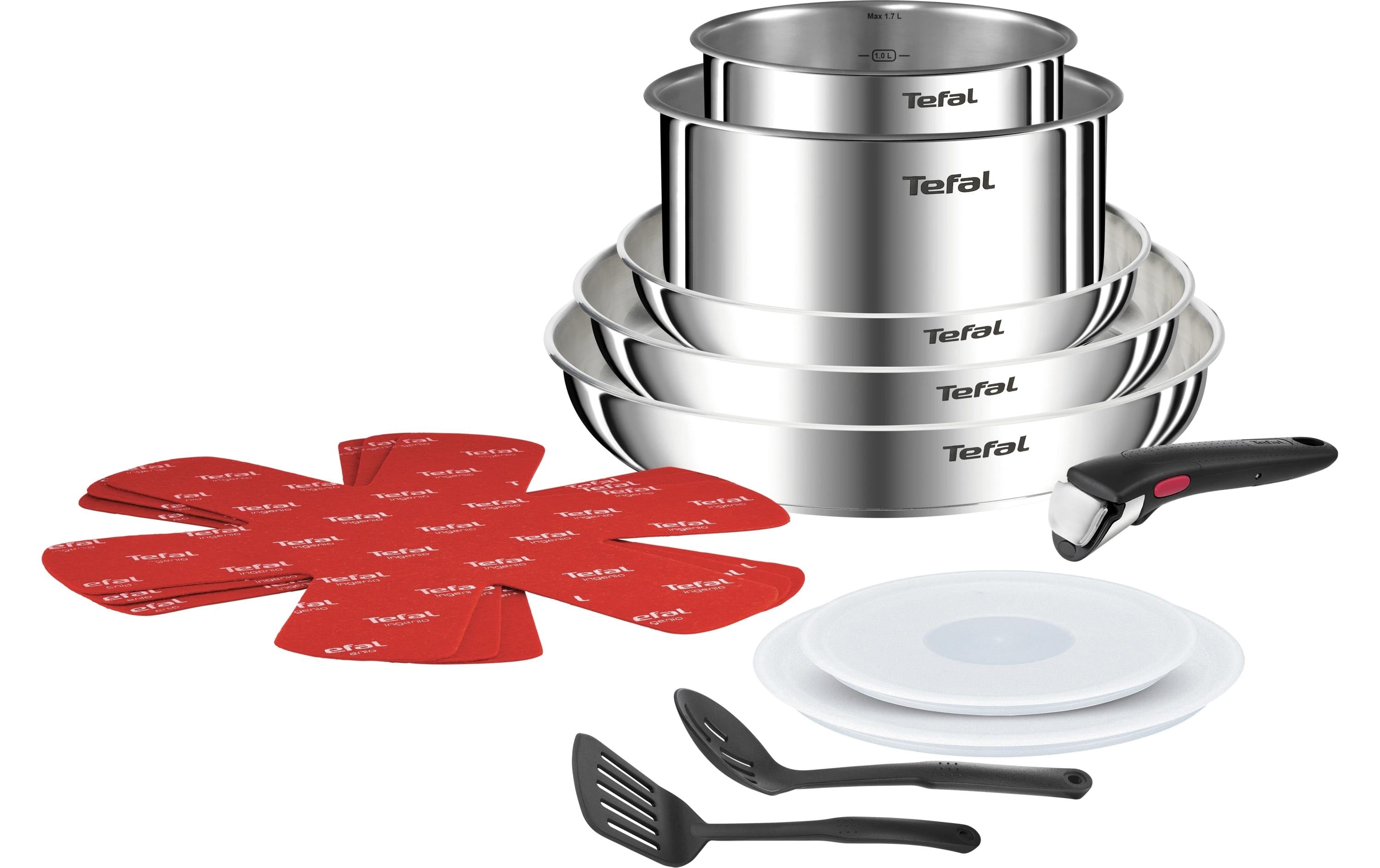 Tefal Pfannenset Kochgeschirr-Set Ingenio Emotion 13-teilig Ed Edelstahl