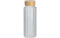 Zeller Present Glasflasche mit Rillen 1000 ml, Hellbraun/Transparent