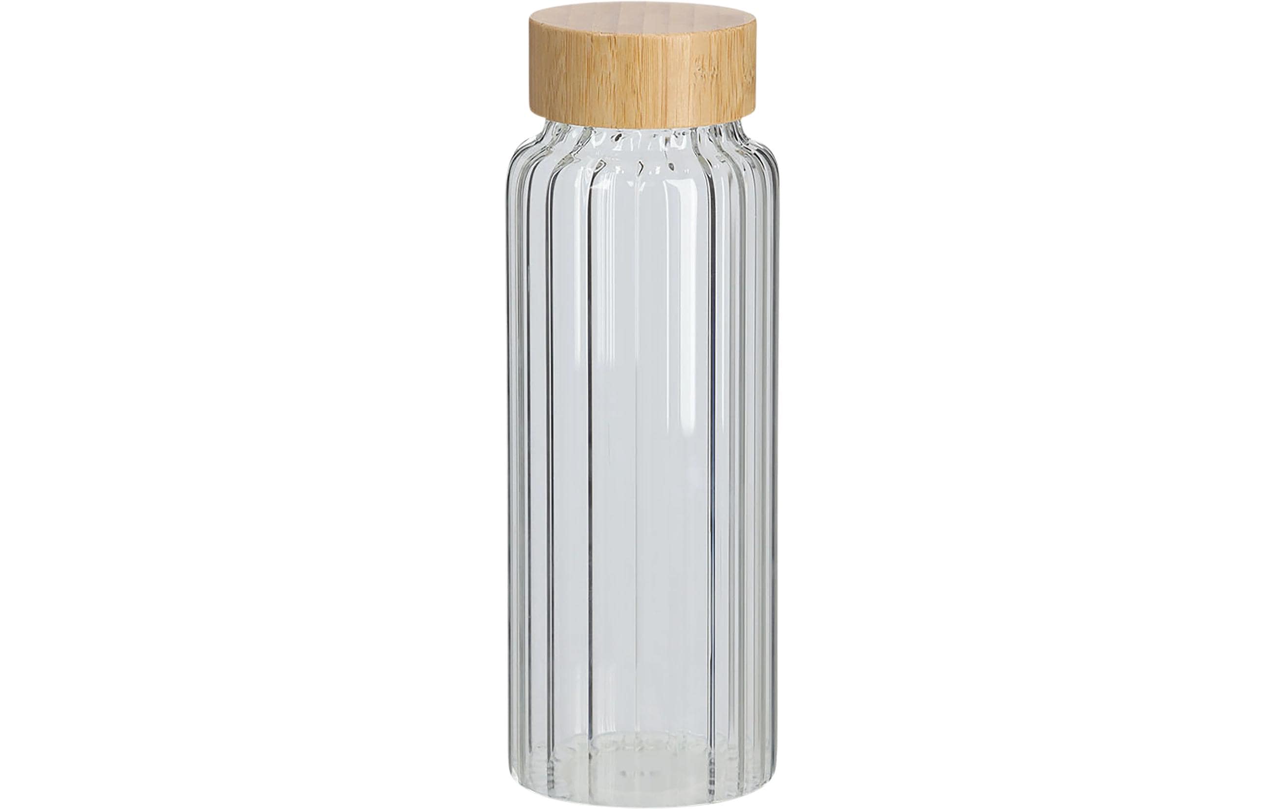 Zeller Present Glasflasche mit Rillen 1000 ml, Hellbraun/Transparent