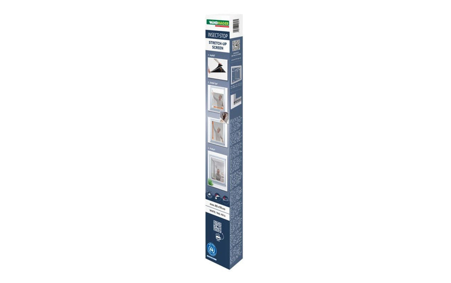 IS Teleskopfenster STRETCH Fliegengitter Weiß 80x90cm Garteneinrichtung Windhager