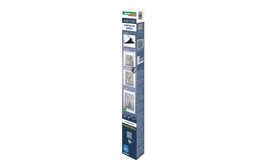IS Teleskopfenster STRETCH Fliegengitter Anthrazit 80x90cm Garteneinrichtung Windhager