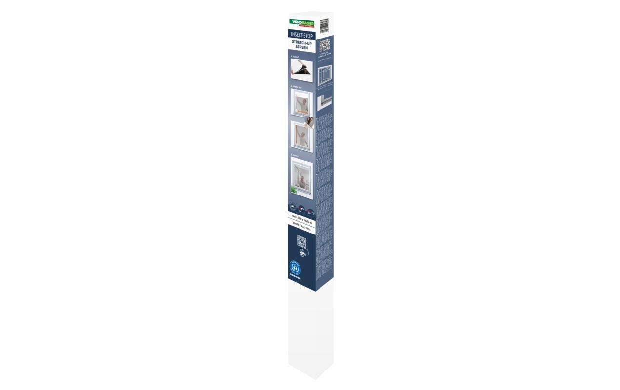 IS Teleskopfenster STRETCH Fliegengitter Weiß 120x140cm Garteneinrichtung Windhager