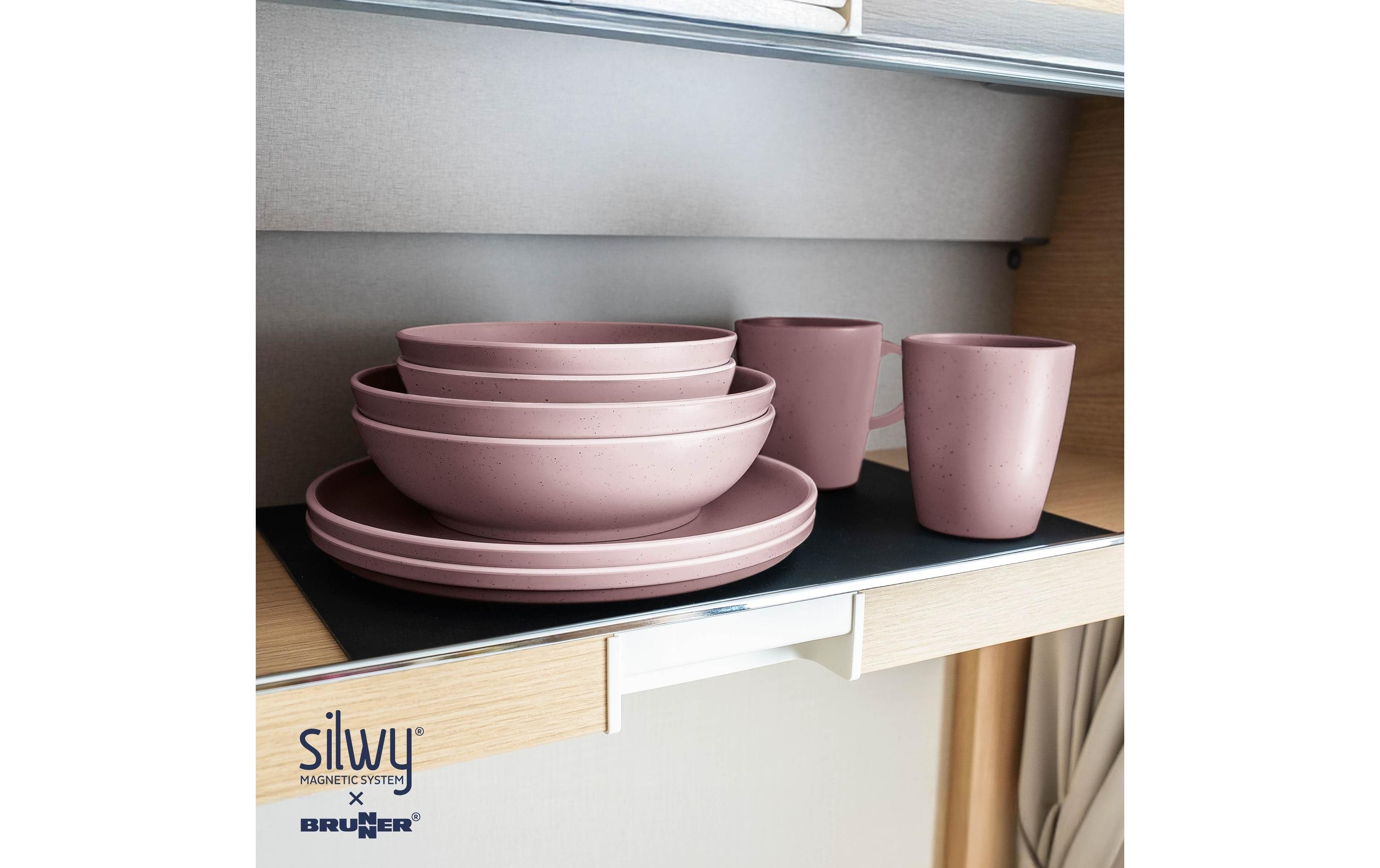 Silwy Magnet-Kunststoff-Geschirrset DOLOMIT ROSE