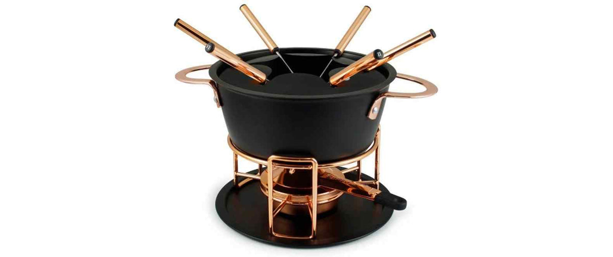 Swissmar Fleischfondue-Set Realp 11 Teile, Schwarz/Kupfer