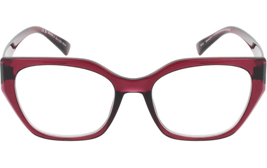 SMARTY Lesebrille Dische +3,0 mit rot-schwarzem, leicht eckigem Kunststoffgestell