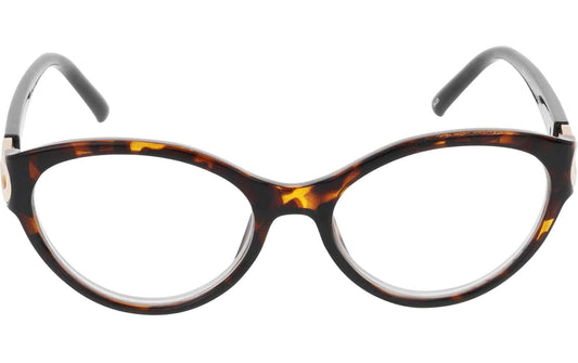 SMARTY Lesebrille Chappuis +3,0 mit rundlichem Havanna-Gestell und klaren Gläsern
