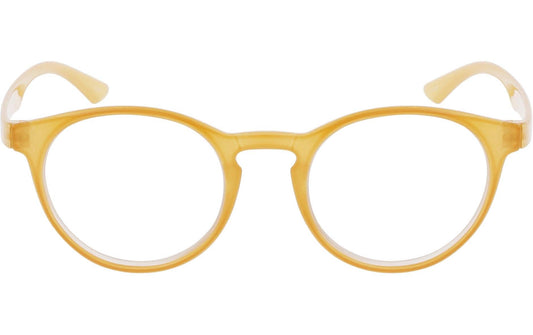 SMARTY Lesebrille Krebser +3,0 mit bernsteinfarbenem Kunststoffgestell und ovalen Gläsern