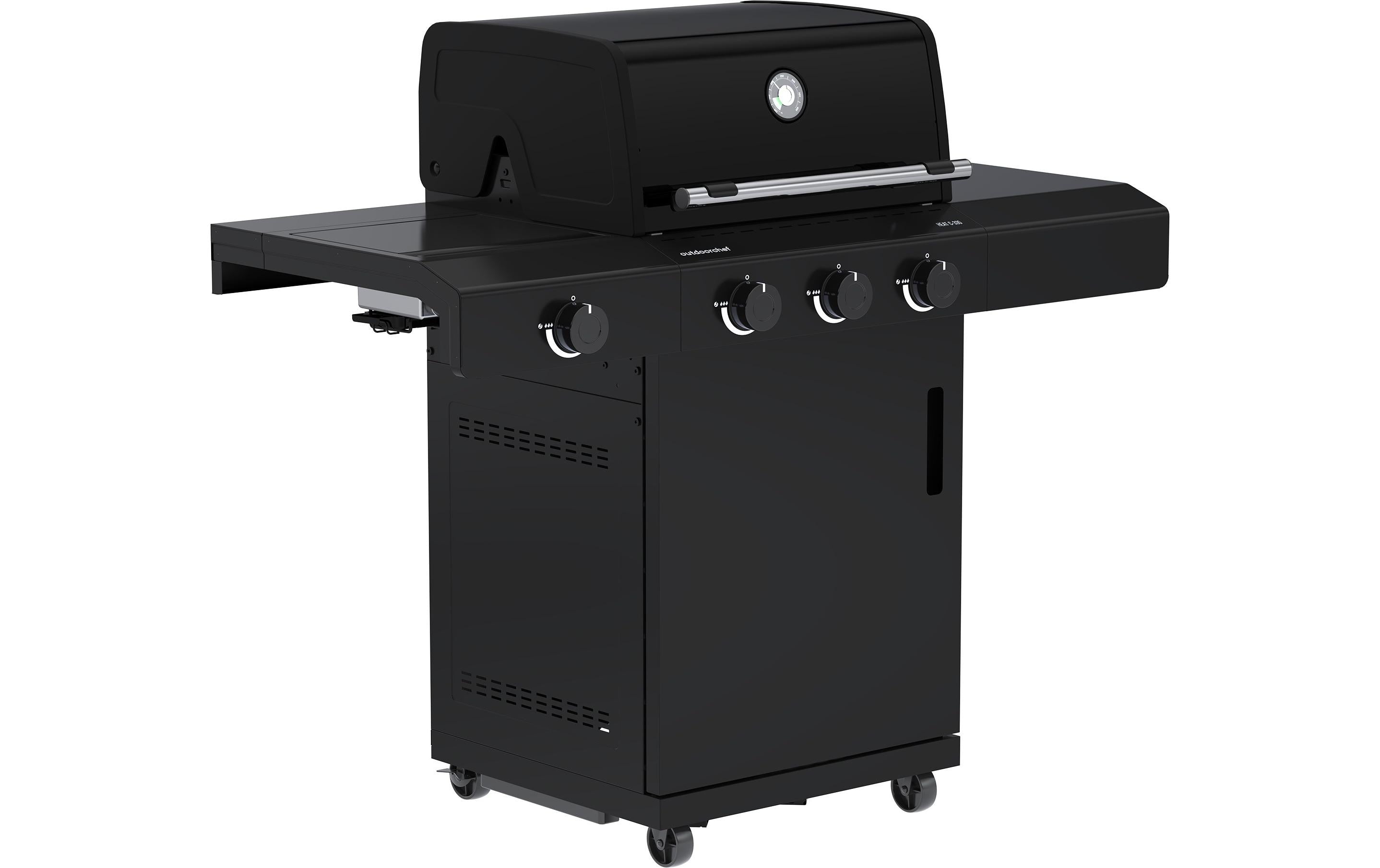 GRILLSTATION HEAT Gasgrill 3 Brenner Schwarz 133 cm Grills & Feuerstellen Outdoorchef