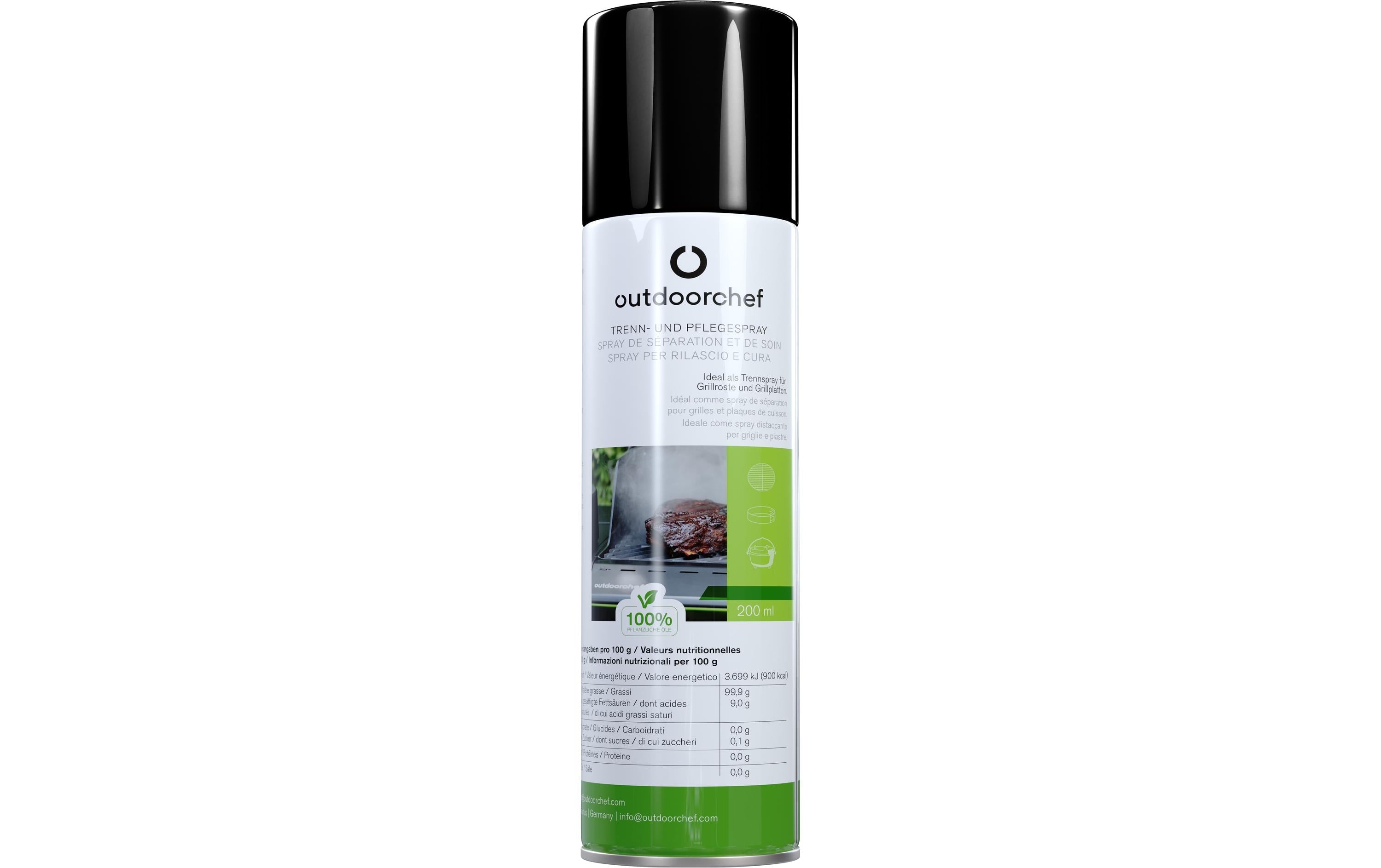Trennspray pflanzlich 200ml – Schutzspray für Grillflächen Grills & Feuerstellen Outdoorchef