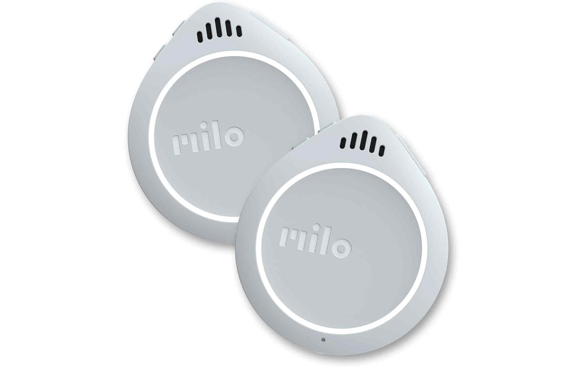 Milo Action-Kommunikationsgerät im Set, zwei runde weiße Geräte