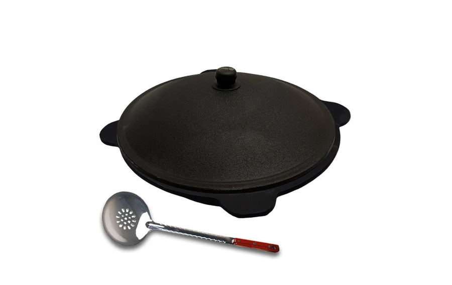 Kazan Gusseisen 16L Schwarz Aluminiumdeckel für große Kochmengen Grills & Feuerstellen GRILLPETER
