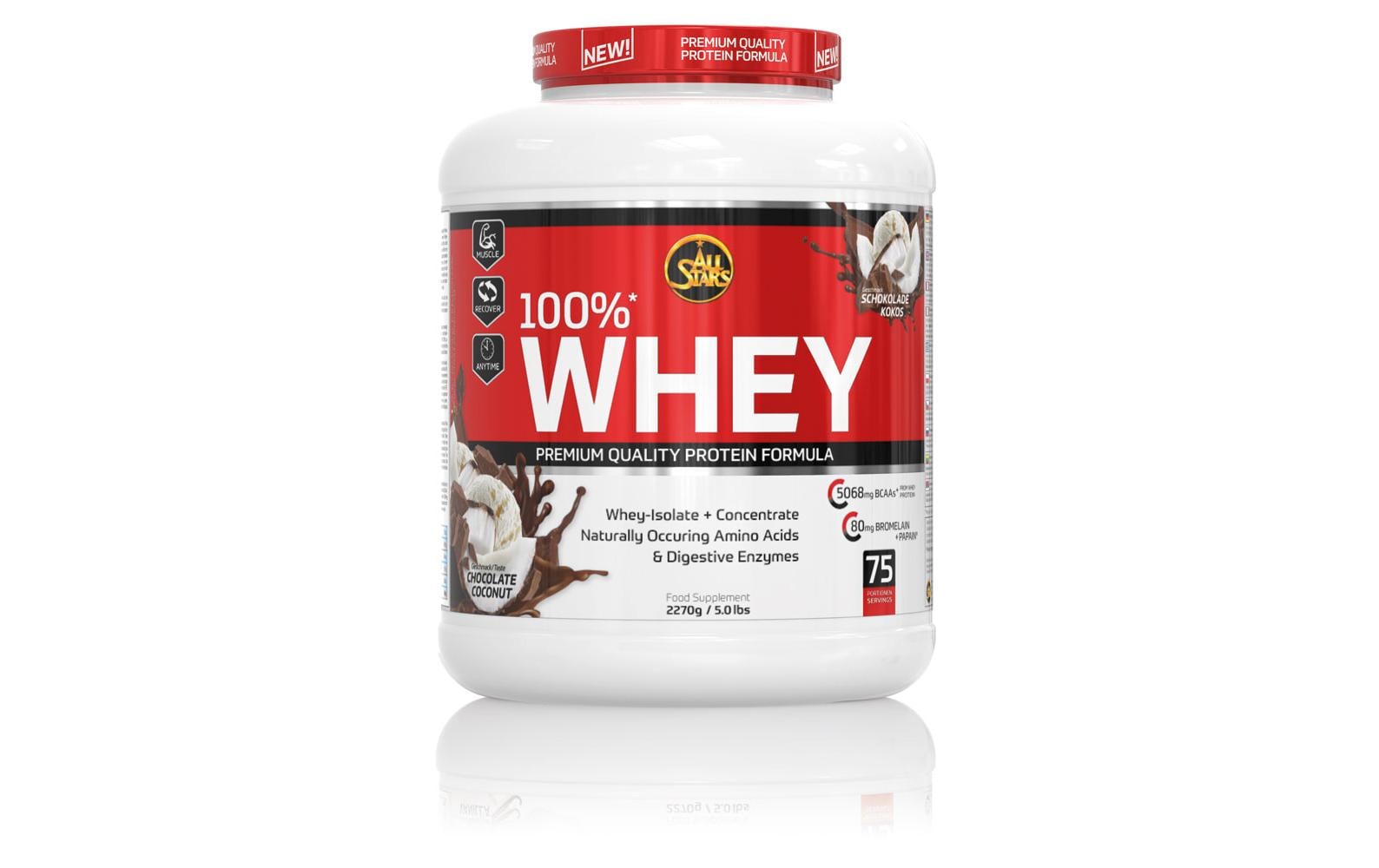 All Stars Whey Protein 100% Chocolate Coconut Dose: 2270g