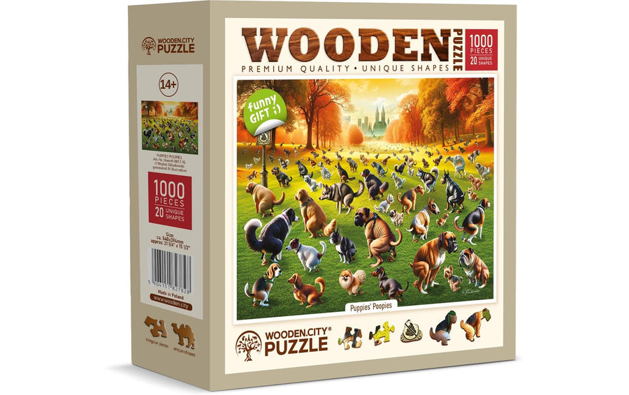 Wooden City Holz-Puzzle Puppies Poopies XL 1000 Teile
