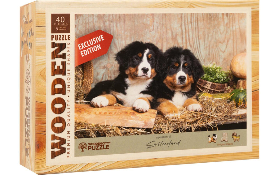 Wooden City Holz-Puzzle Welpen 40 Teile