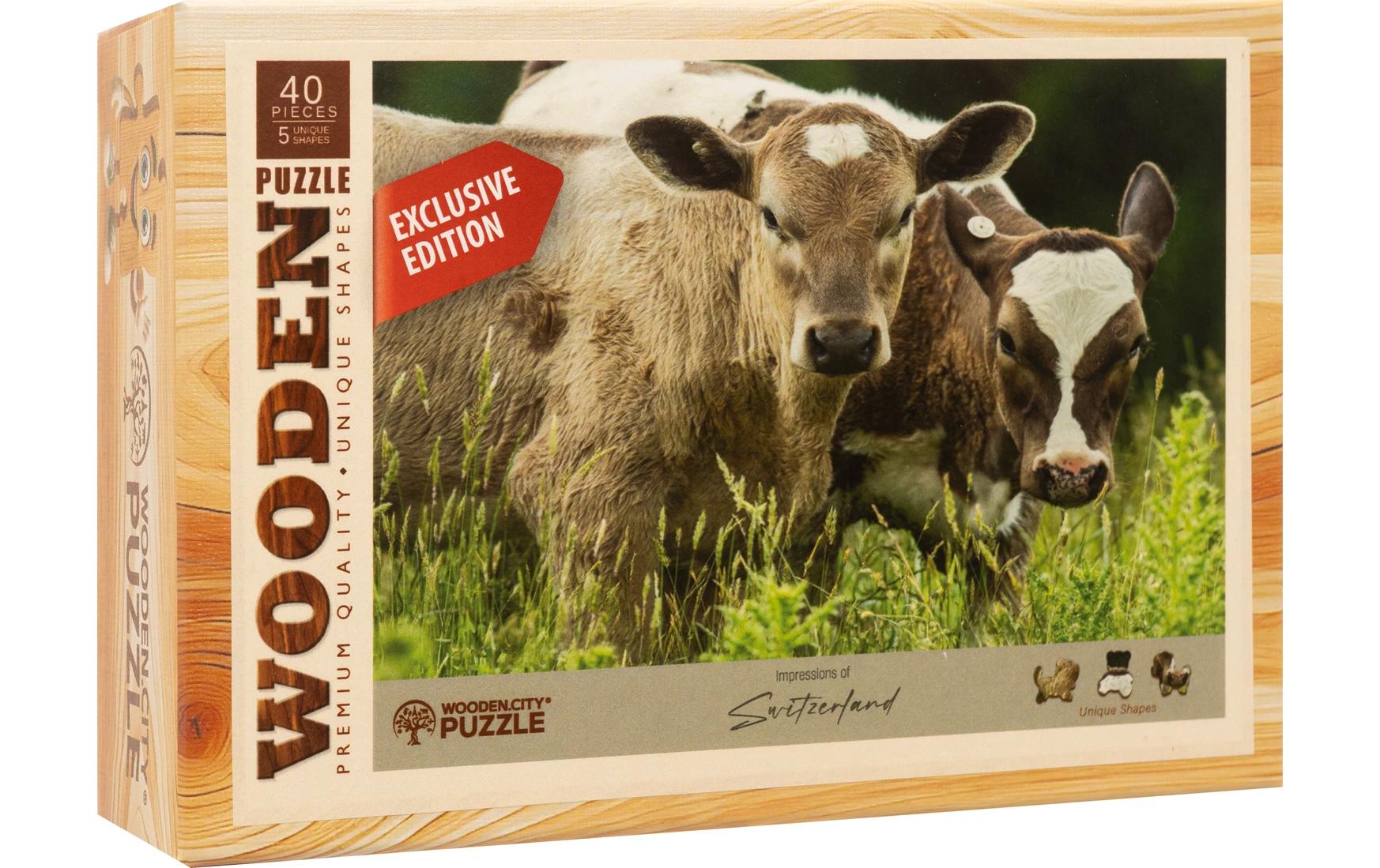 Wooden City Holz-Puzzle Kälber 40 Teile
