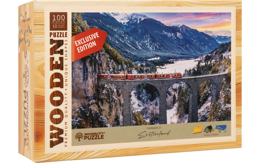 Wooden City Holz-Puzzle RhB Viadukt 100 Teile