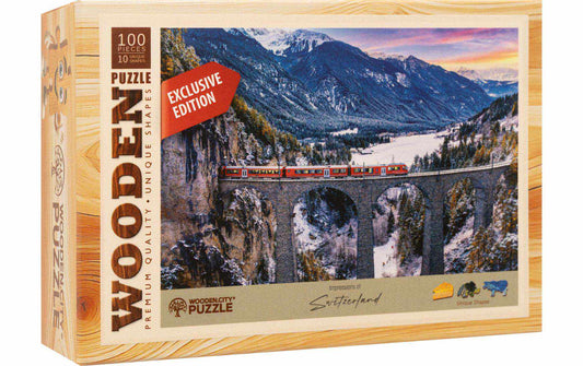 Wooden City Holz-Puzzle RhB Viadukt 100 Teile