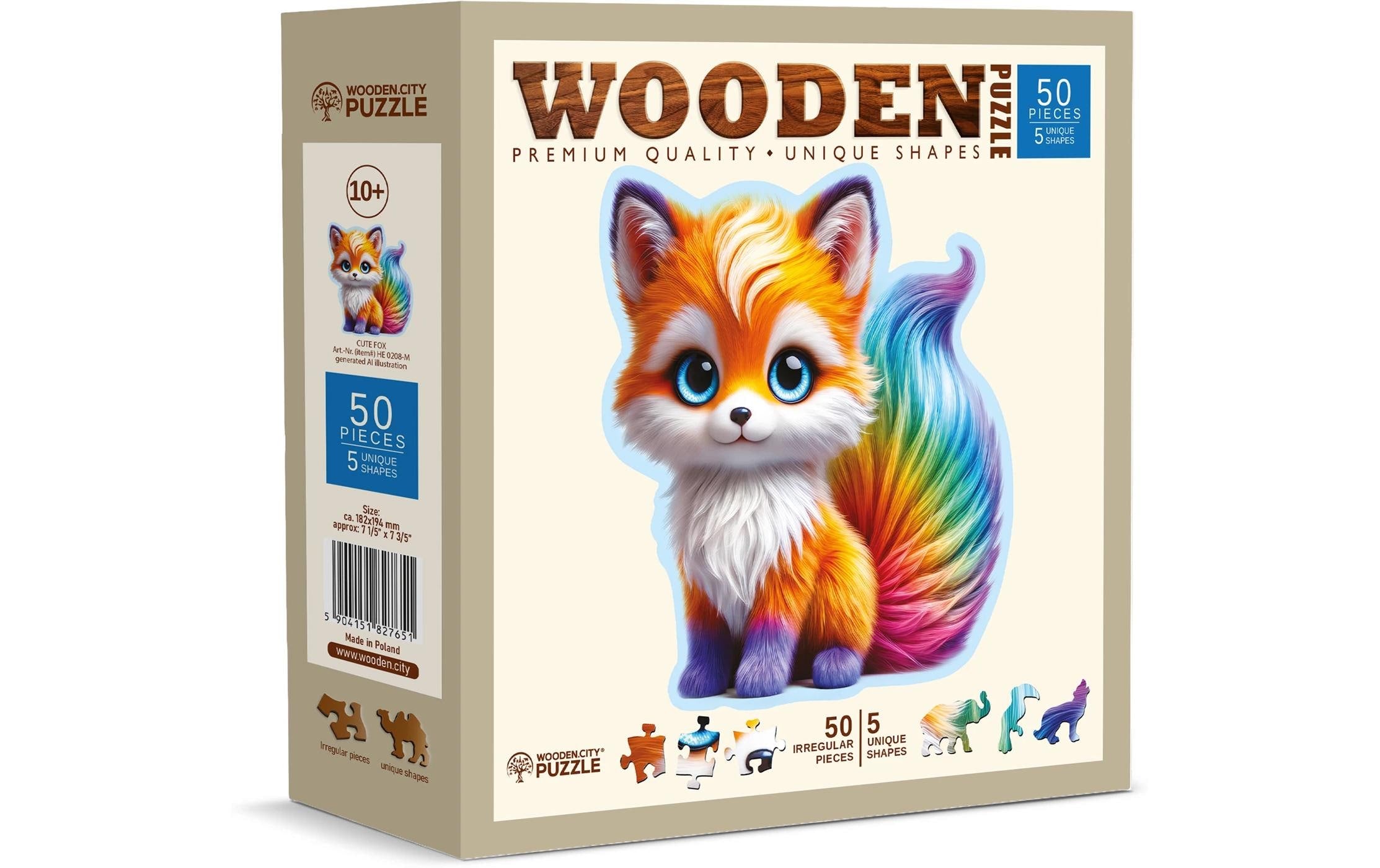 Wooden City Holz-Puzzle Cute Fox M 50 Teile