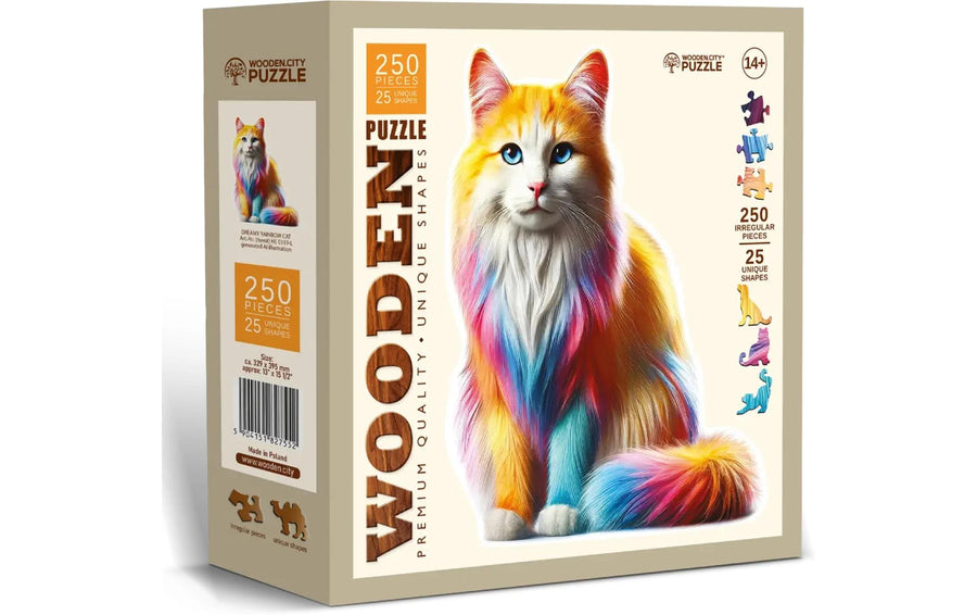 Wooden City Holz-Puzzle Dreamy Rainbow Cat L 250 Teile