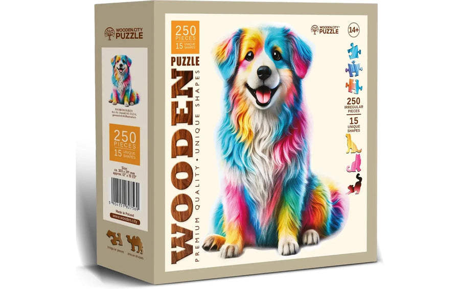 Wooden City Holz-Puzzle Rainbow Buddy Dog L 250 Teile