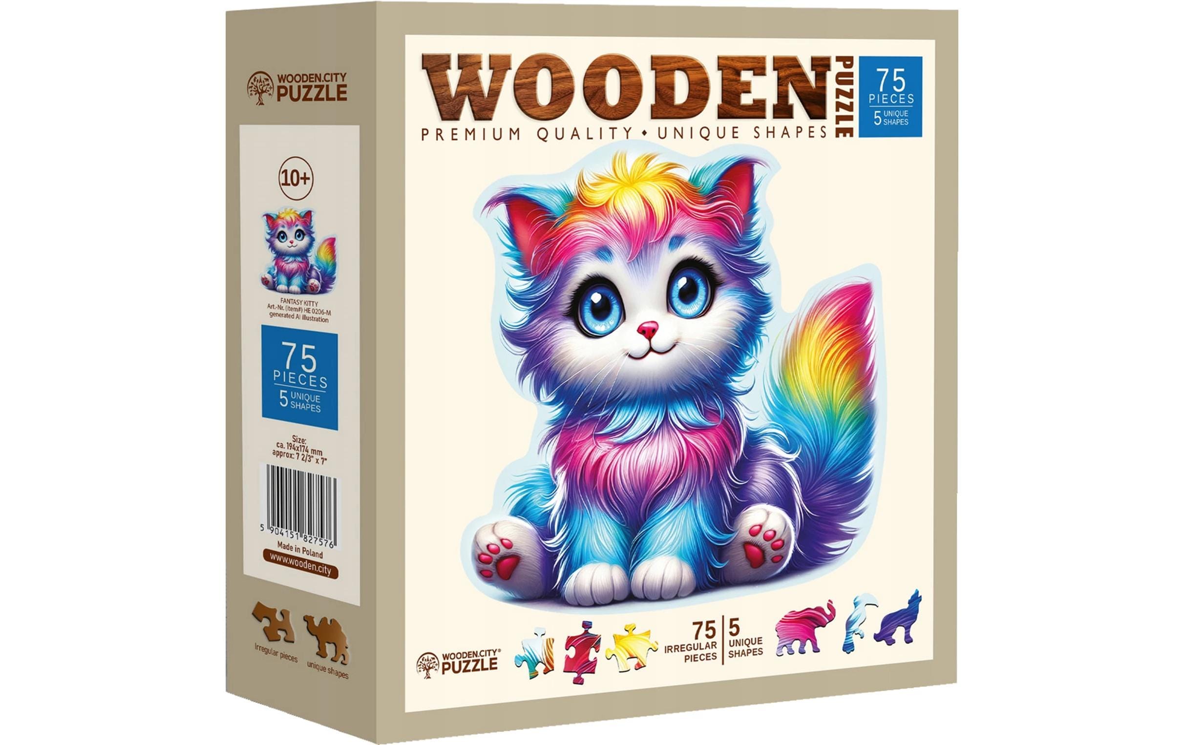 Wooden City Holz-Puzzle Fantasy Kitty M 75 Teile