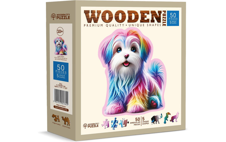 Wooden City Holz-Puzzle Happy Puppy M 50 Teile