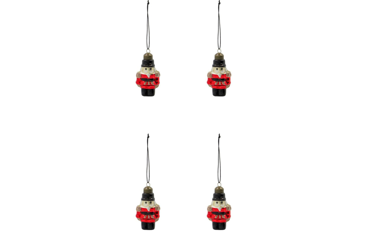 Weihnachtsschmuck Tino 4er Set Rot Glas 7x4.5 cm
